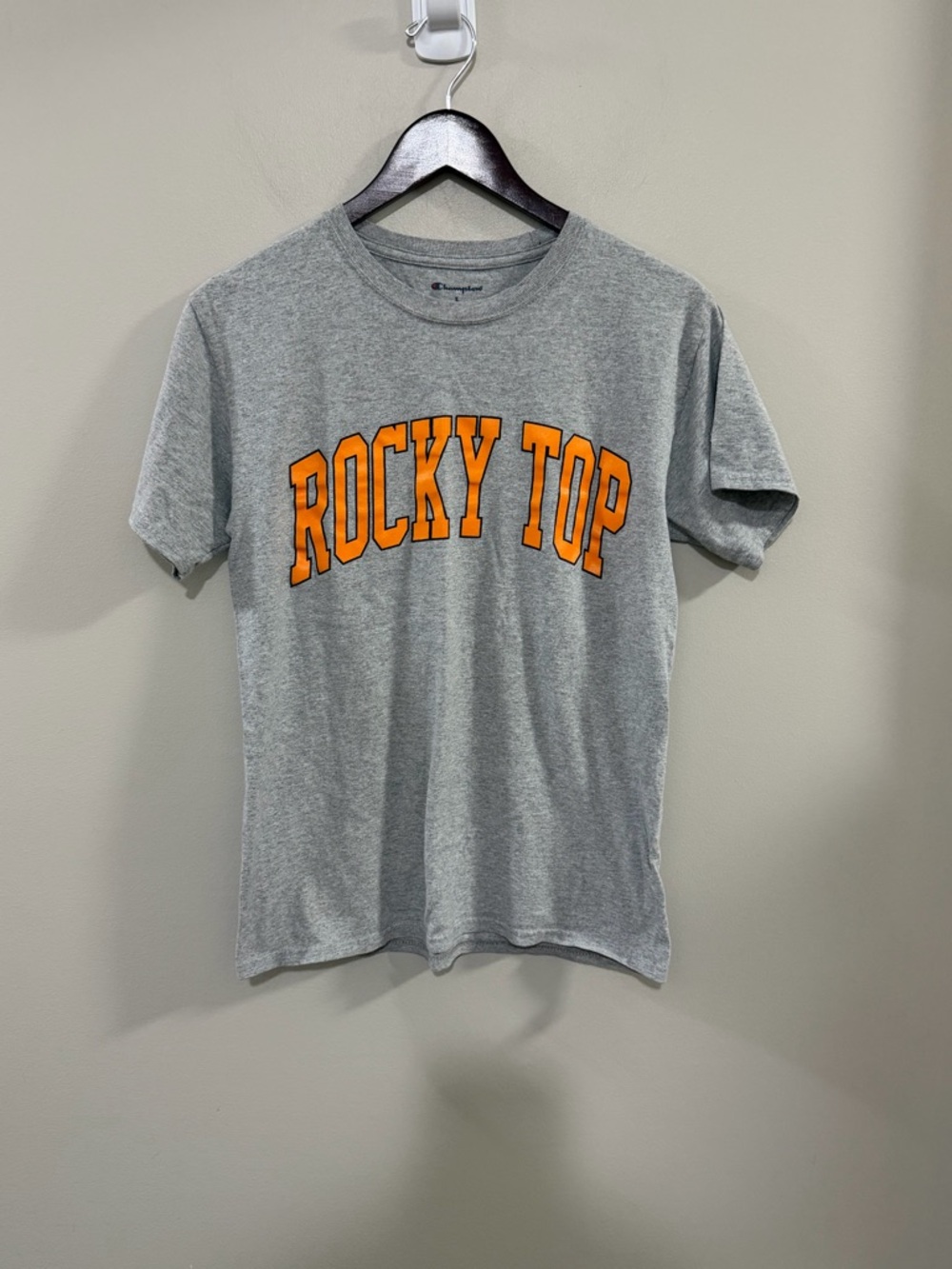 Champion Grey Short Sleeve Tee with Orange 'ROCKY TOP' Graphic